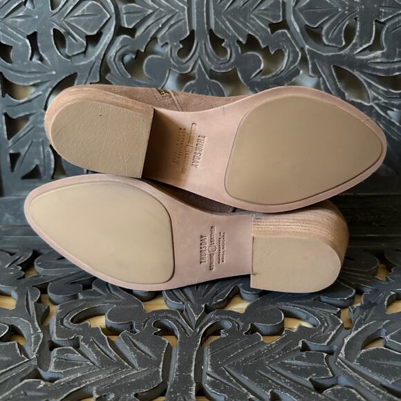 Thursday Boot Co Everyday Downtown Taupe Brown Suede Ankle Boots Size 8 - Picture 13 of 14